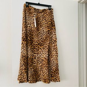 NWT Leopard Print Midi Skirt with Sz M